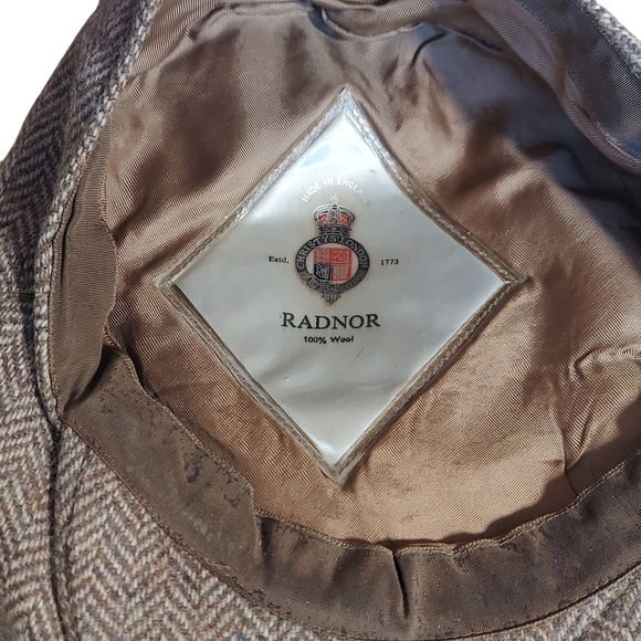 Christy's London Radnor Tweed 100% Wool Gray Brown White Newsboy Cabbie Cap Vint - Picture 5 of 15